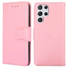 Samsung Galaxy S23 Ultra Fodral L&auml;der Ljus Rosa