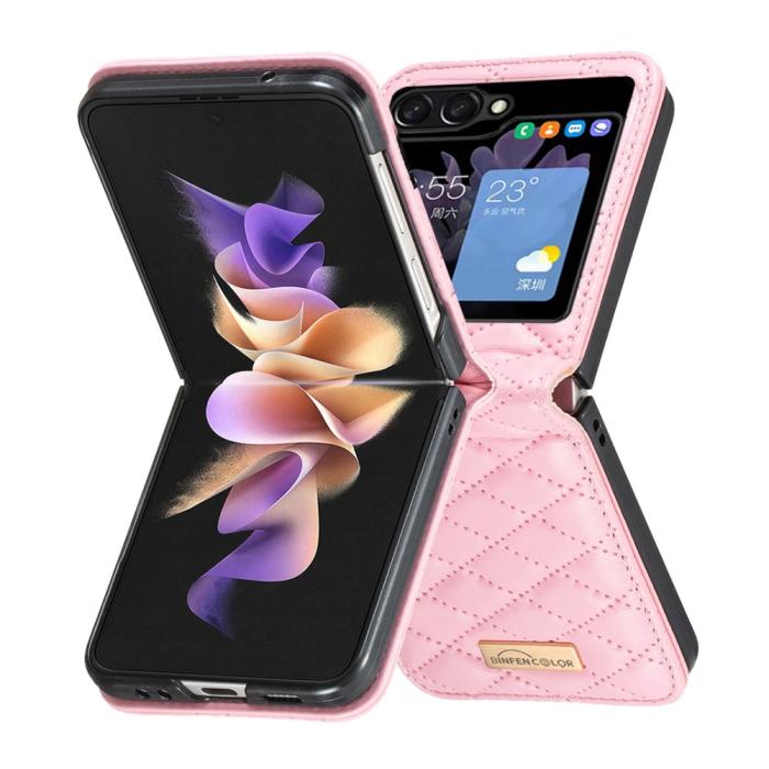 Bild 5, Samsung Galaxy Z Flip 5 Skal Diamond Textur Rosa