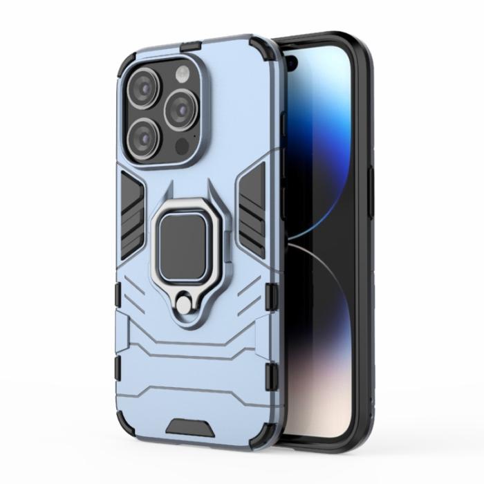 Bild 1, iPhone 15 Pro Skal Armor Hybrid Ring Blå