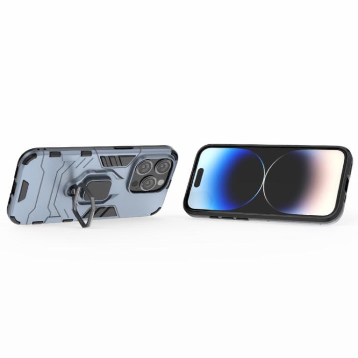 Bild 4, iPhone 15 Pro Skal Armor Hybrid Ring Blå