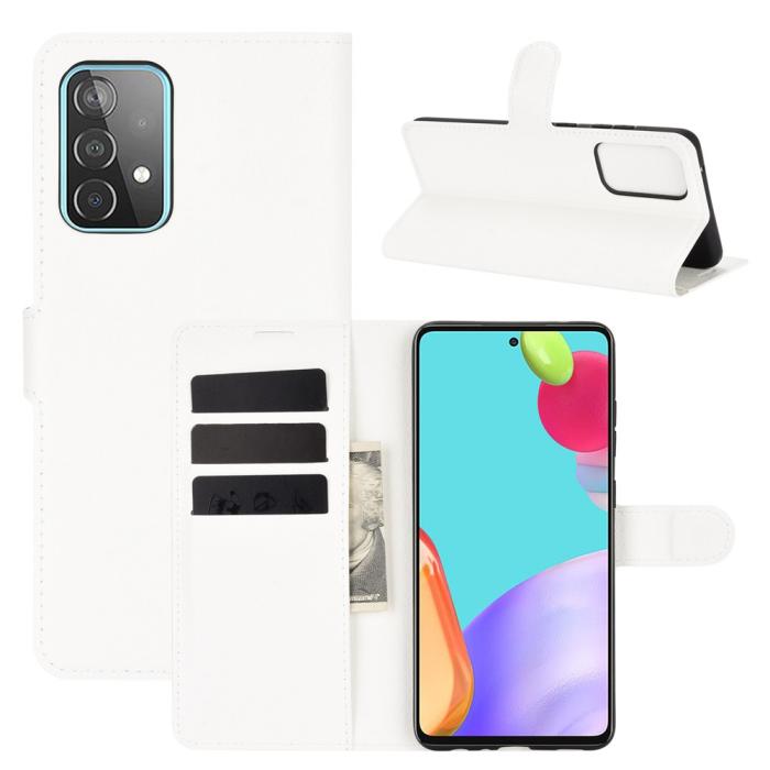 Bild 1, Samsung Galaxy A52 / A52s - Litchi Textur Fodral - Vit