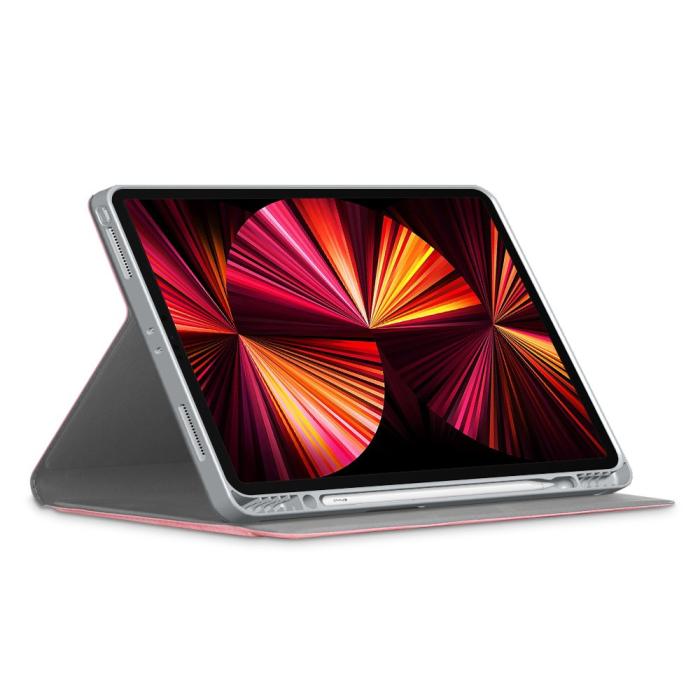 Bild 5, iPad Pro 12.9 (2018/2020/2021) - Fodral Med Frontficka Och Pennhållare - Rosa