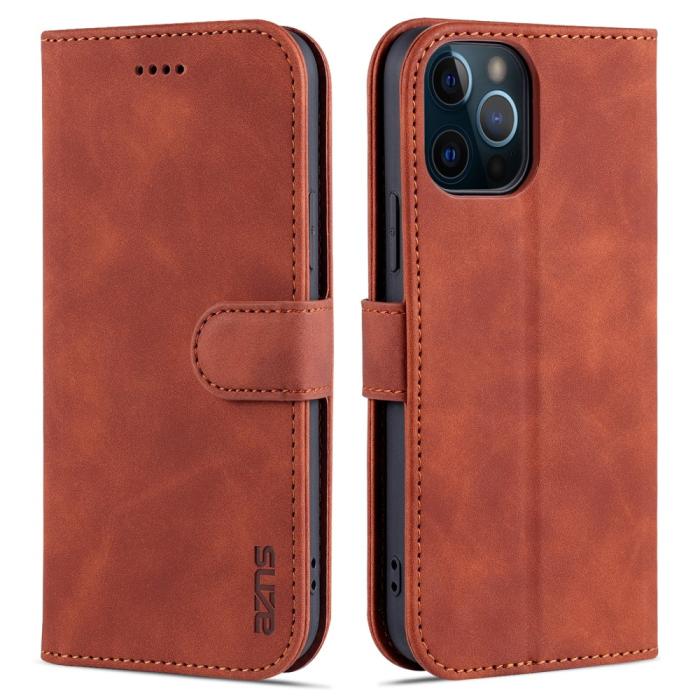 Bild 1, iPhone 13 Pro Max - AZNS Läder Fodral - Brun