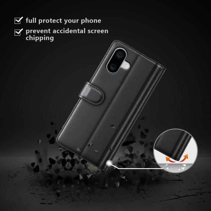 Bild 6, iPhone 16 Fodral Premium Äkta Läder Svart