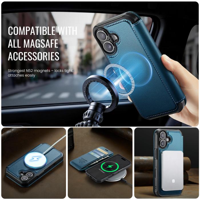 Bild 2, CASEME iPhone 17 Skal RFID Plånbok Blå