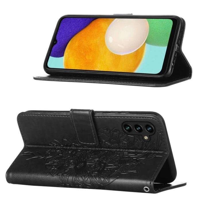Bild 3, Samsung Galaxy A54 5G Fodral Med Fjäril Tryck Svart