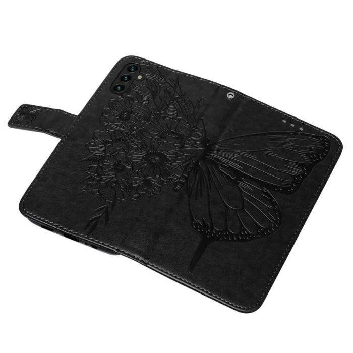 Bild 4, Samsung Galaxy A54 5G Fodral Med Fjäril Tryck Svart