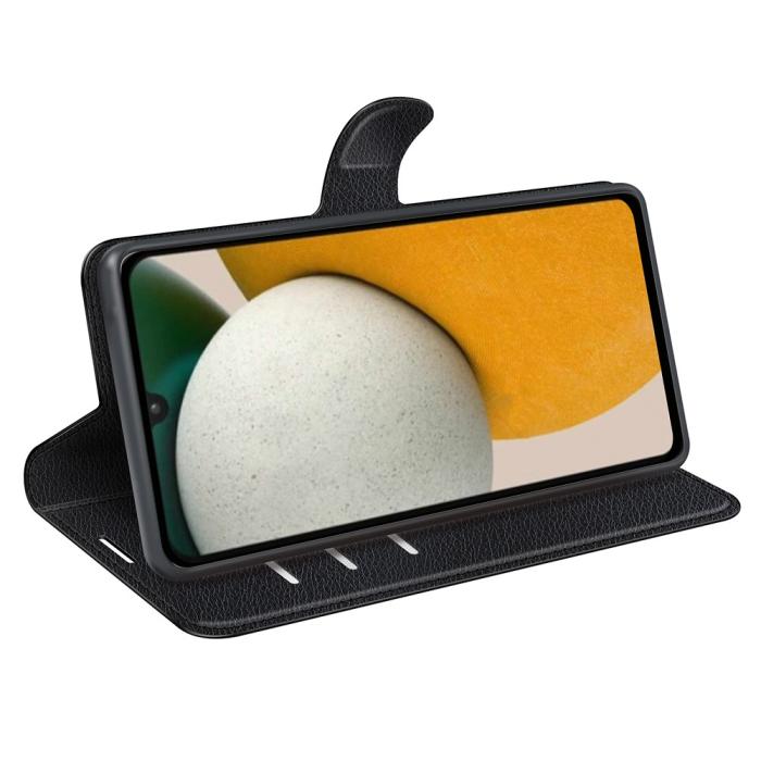 Bild 3, Samsung Galaxy A15 5G Fodral Litchi Läder Svart