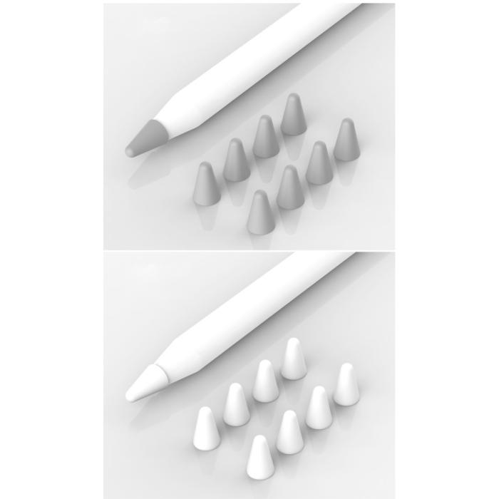 Bild 2, 8-PACK Apple Pencil 1/2/Pro Spetsskydd / Tip Cover Vit