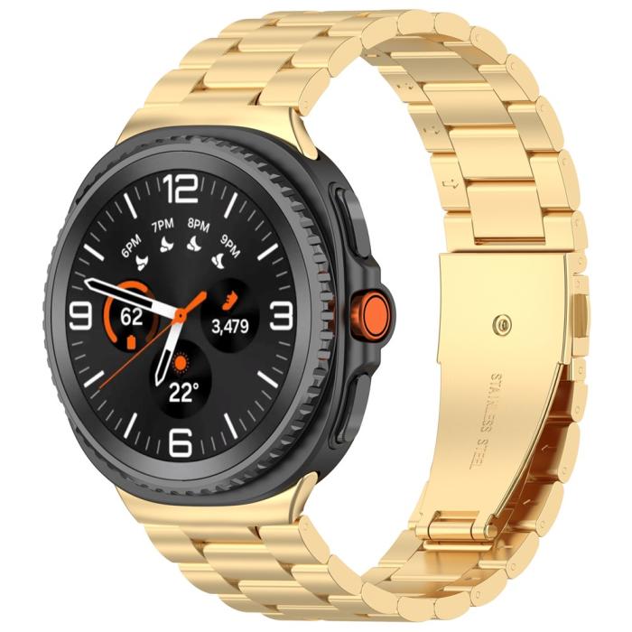 Bild 4, Galaxy Watch 8 46/44/40 mm Armband Rostfritt Stål Guld