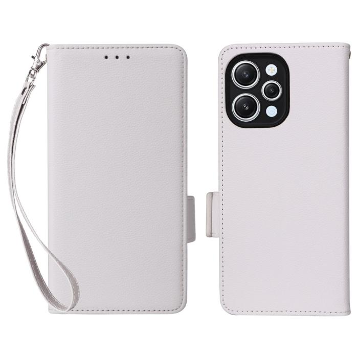 Bild 1, Xiaomi Redmi 12 5G/4G Fodral Litchi Läder Vit