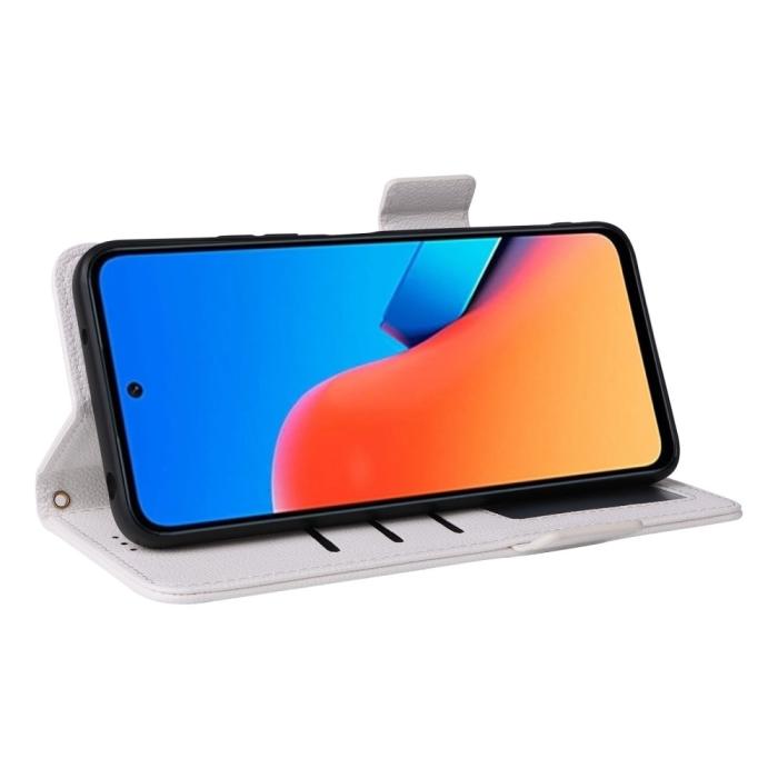 Bild 3, Xiaomi Redmi 12 5G/4G Fodral Litchi Läder Vit