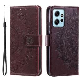 Xiaomi Redmi Note 12 4G Fodral Mandala Läder Brun