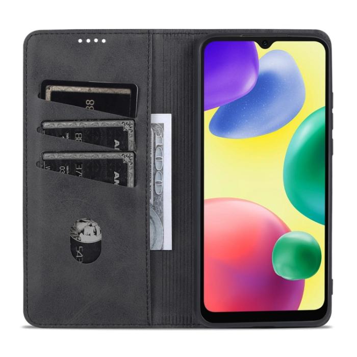 Bild 6, AZNS Xiaomi Redmi 10C Fodral Flip Läder Svart