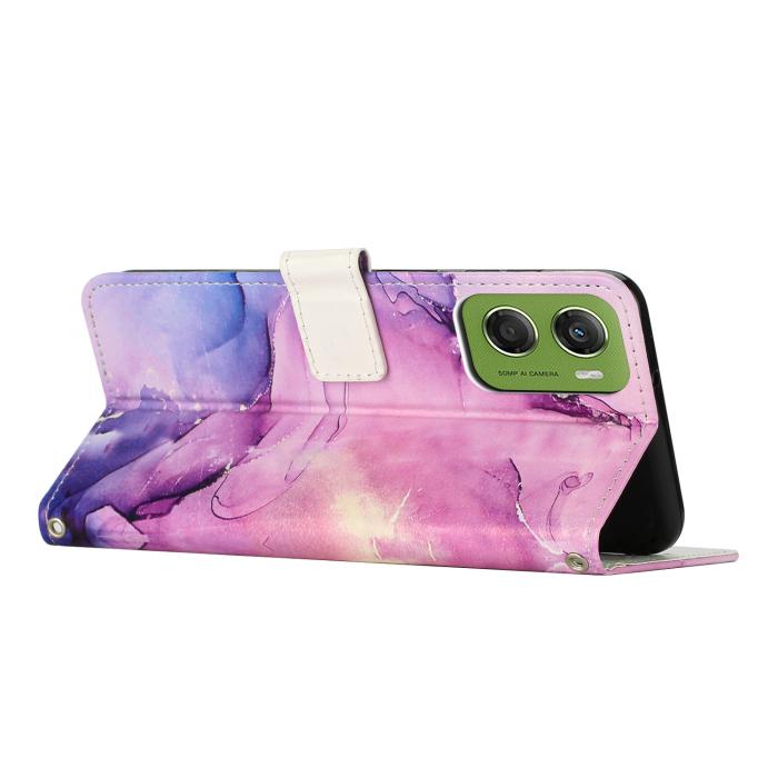 Bild 2, Motorola Moto G06 / G06 Power Fodral läder Marmor Lila
