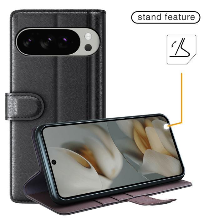 Bild 6, Google Pixel 10 Pro XL Fodral Premium Äkta Läder Svart