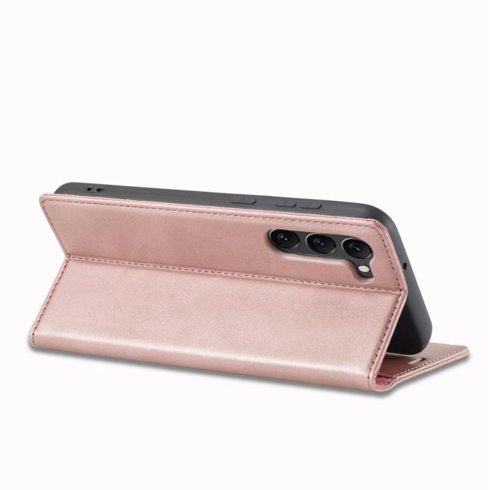 Bild 3, LC.IMEEKE Galaxy S24 Plus Fodral Flip Läder Roséguld