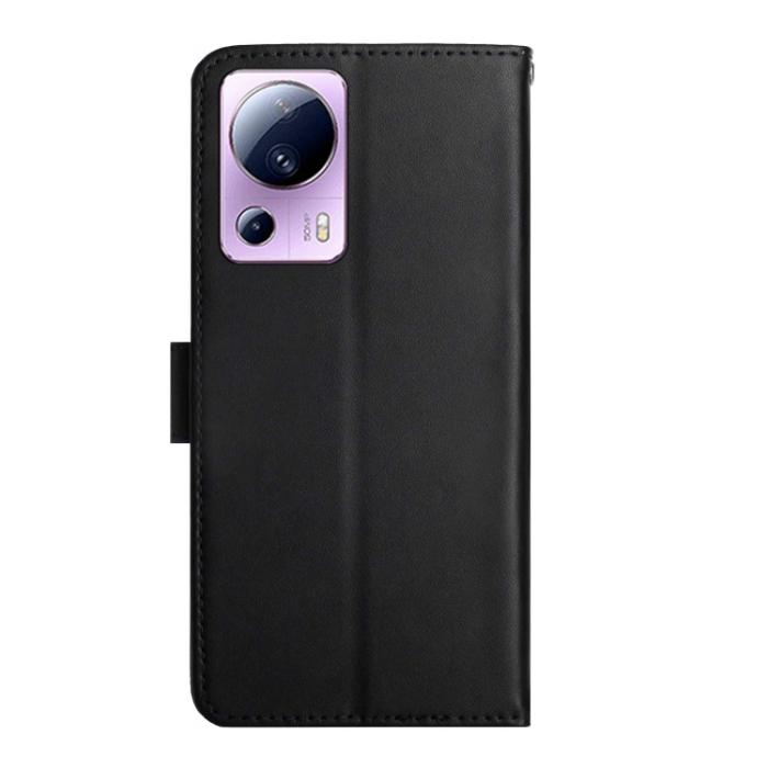 Bild 3, Xiaomi 13 Lite 5G Fodral Äkta Läder Nappa Textur Svart