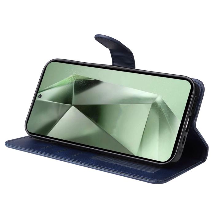 Bild 3, Samsung Galaxy S24 FE Plånboksfodral Läder Mörk Blå