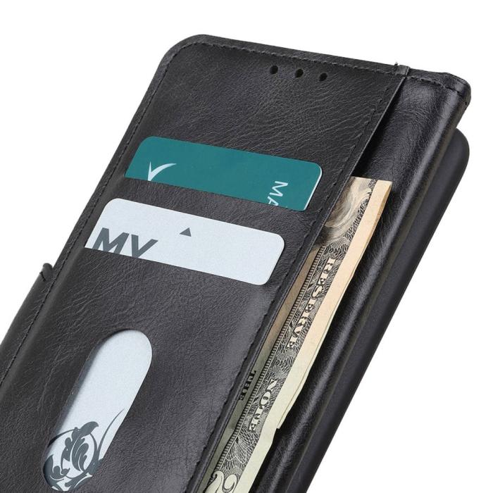 Bild 4, Samsung Galaxy S23 Ultra Fodral Crazy Horse Split Läder Svart