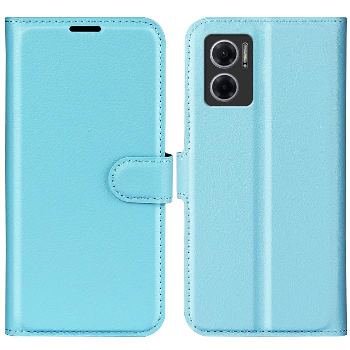 Bild 1, Xiaomi Redmi 10 5G Fodral Litchi Läder Ljus Blå