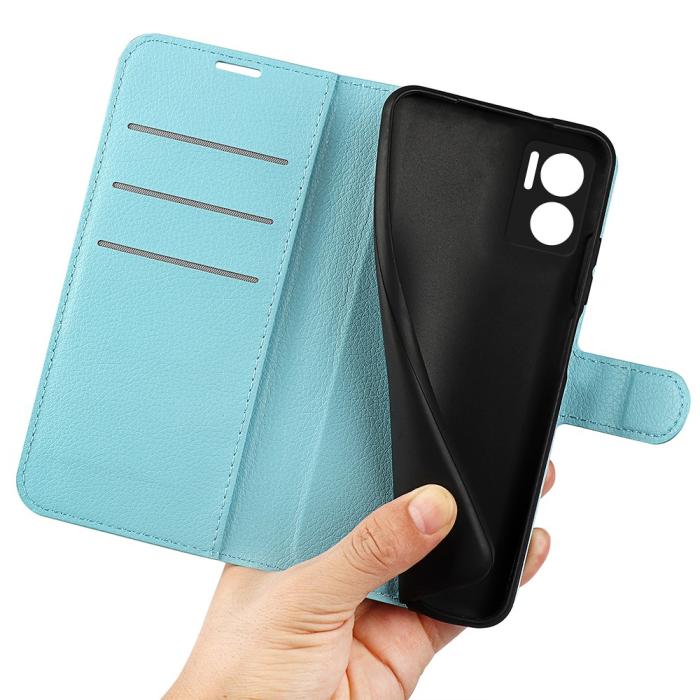 Bild 4, Xiaomi Redmi 10 5G Fodral Litchi Läder Ljus Blå