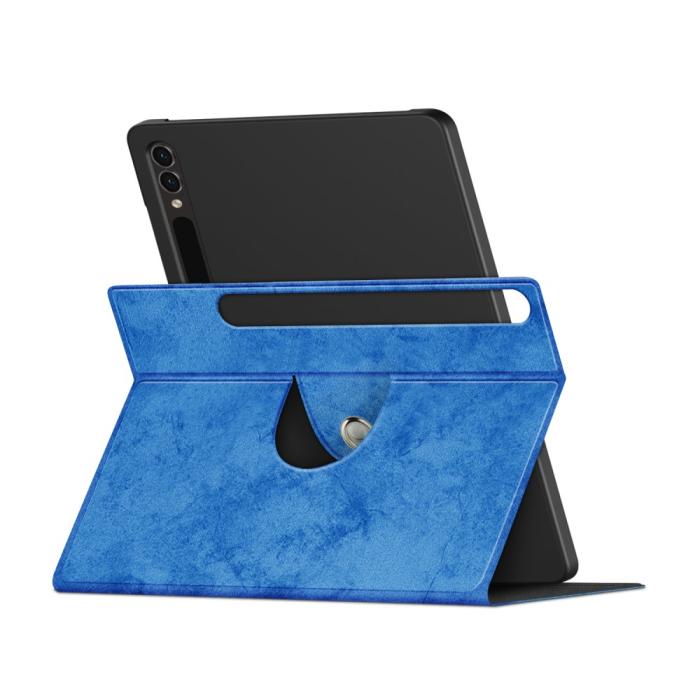 Bild 4, Galaxy Tab S9 Fodral Läder 360° Rotation Blå