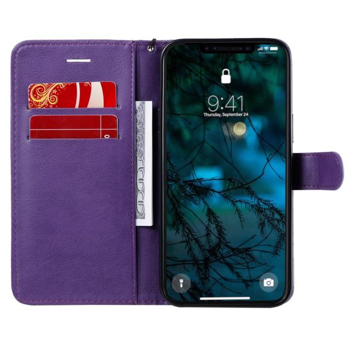 Bild 4, iPhone 12 Pro Max - Solid Plånboksfodral - Lila