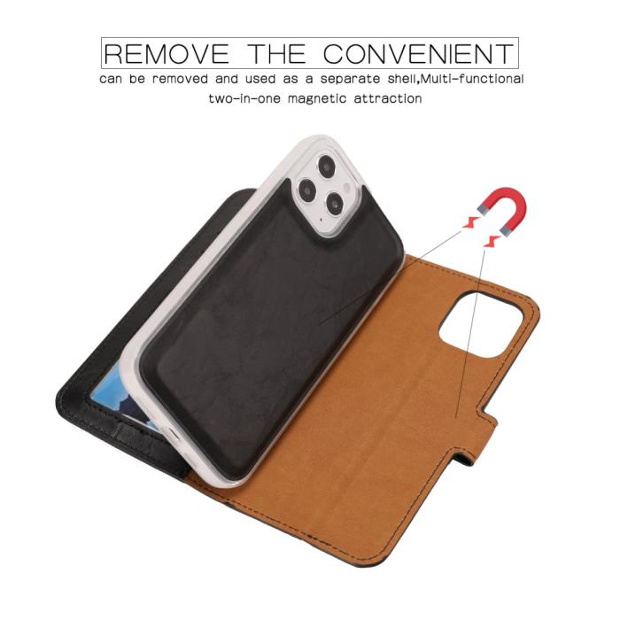 Bild 4, iPhone 12 Pro Max - Magnet 2in1 Skal/Fodral - Svart