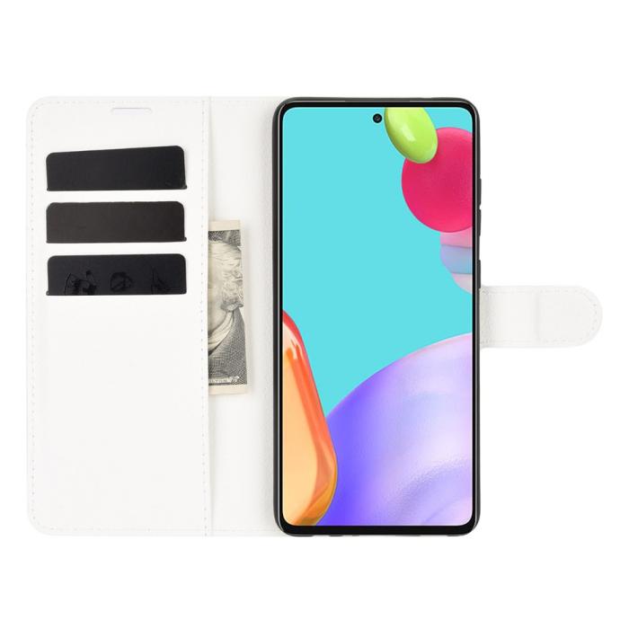 Bild 4, Samsung Galaxy A52 / A52s - Litchi Textur Fodral - Vit