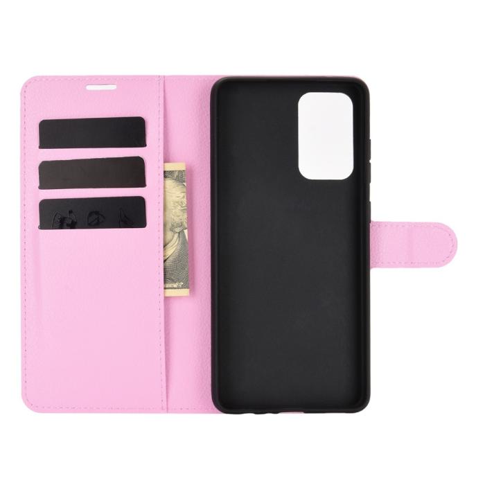 Bild 3, Samsung Galaxy A52 / A52s - Litchi Textur Fodral - Ljus Rosa