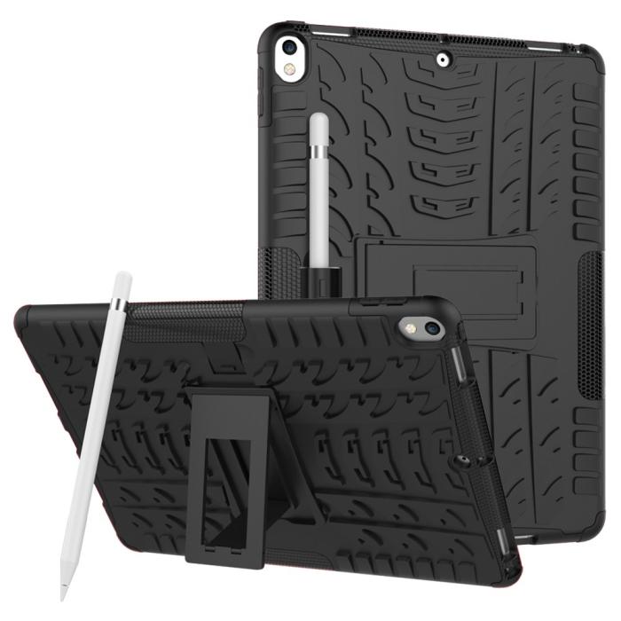Bild 1, iPad Air 10.5 (2019) / Pro 10.5 (2017) - Rugged Kickstand Armor Skal - Svart