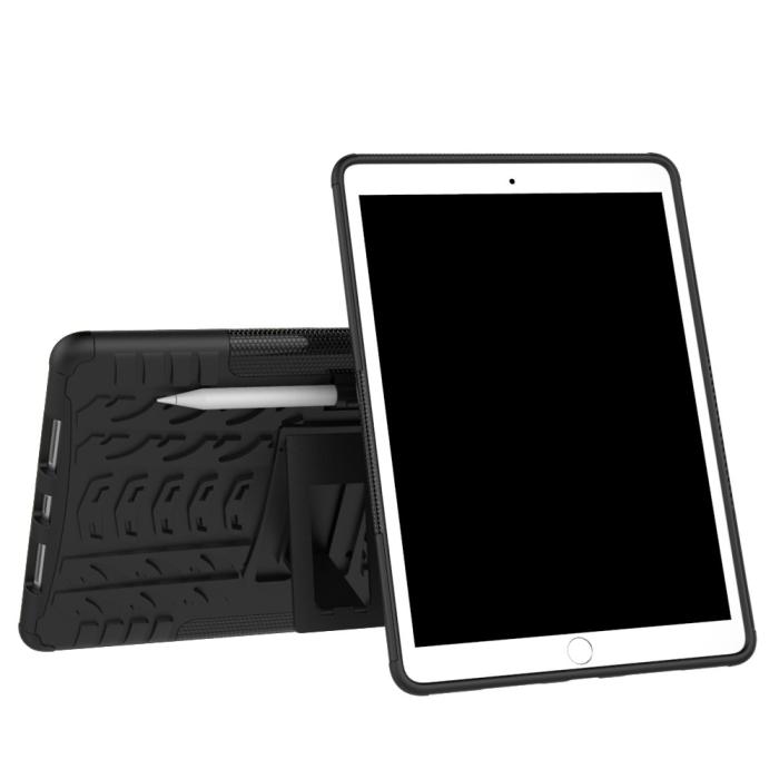 Bild 2, iPad Air 10.5 (2019) / Pro 10.5 (2017) - Rugged Kickstand Armor Skal - Svart