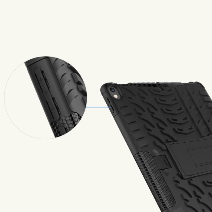 Bild 3, iPad Air 10.5 (2019) / Pro 10.5 (2017) - Rugged Kickstand Armor Skal - Svart