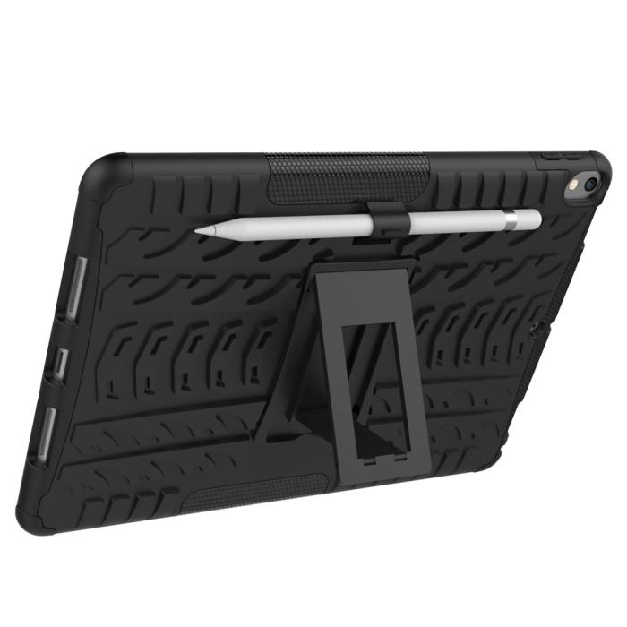 Bild 4, iPad Air 10.5 (2019) / Pro 10.5 (2017) - Rugged Kickstand Armor Skal - Svart