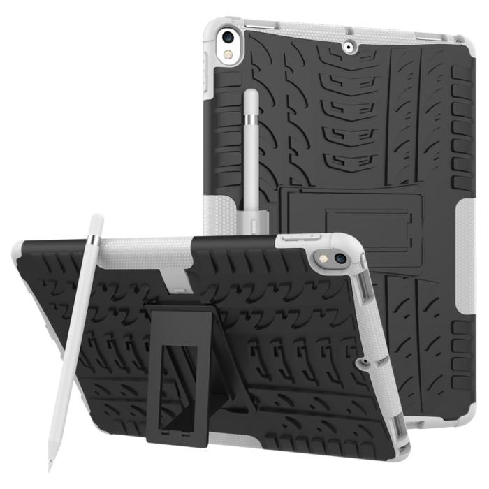 Bild 1, iPad Air 10.5 (2019) / Pro 10.5 (2017) - Rugged Kickstand Armor Skal - Vit