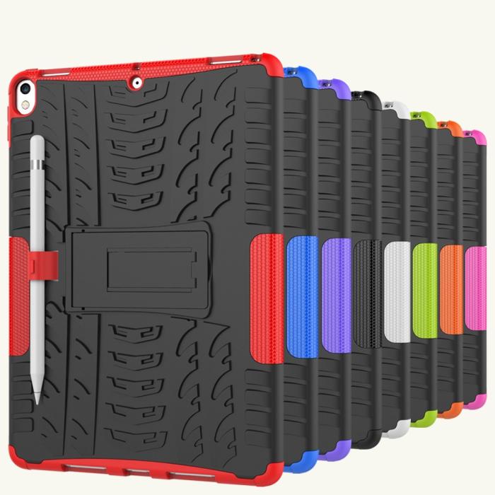 Bild 4, iPad Air 10.5 (2019) / Pro 10.5 (2017) - Rugged Kickstand Armor Skal - Vit