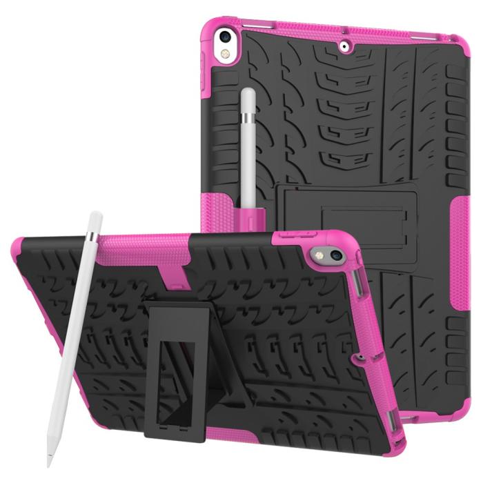 Bild 1, iPad Air 10.5 (2019) / Pro 10.5 (2017) - Rugged Kickstand Armor Skal - Rosa