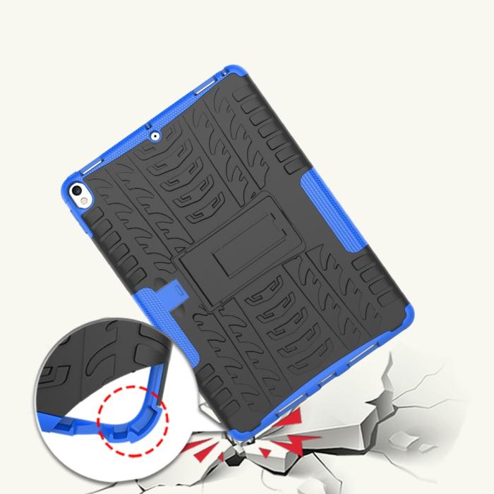 Bild 3, iPad Air 10.5 (2019) / Pro 10.5 (2017) - Rugged Kickstand Armor Skal - Blå