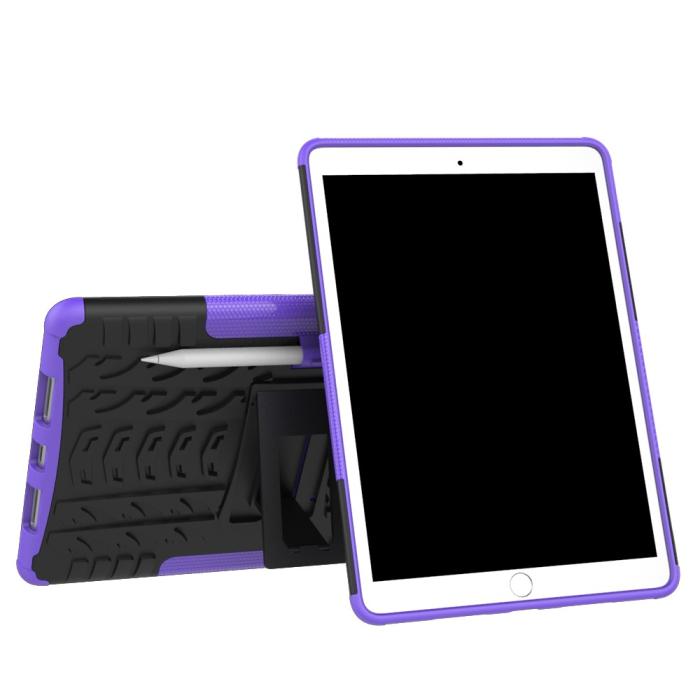 Bild 2, iPad Air 10.5 (2019) / Pro 10.5 (2017) - Rugged Kickstand Armor Skal - Lila