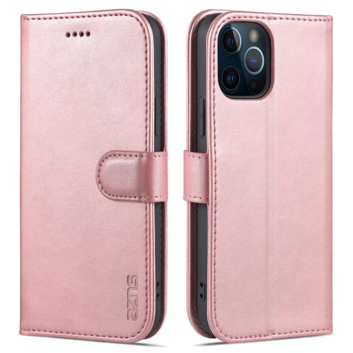 Bild 1, iPhone 13 Pro Max - AZNS Läder Fodral - Roséguld