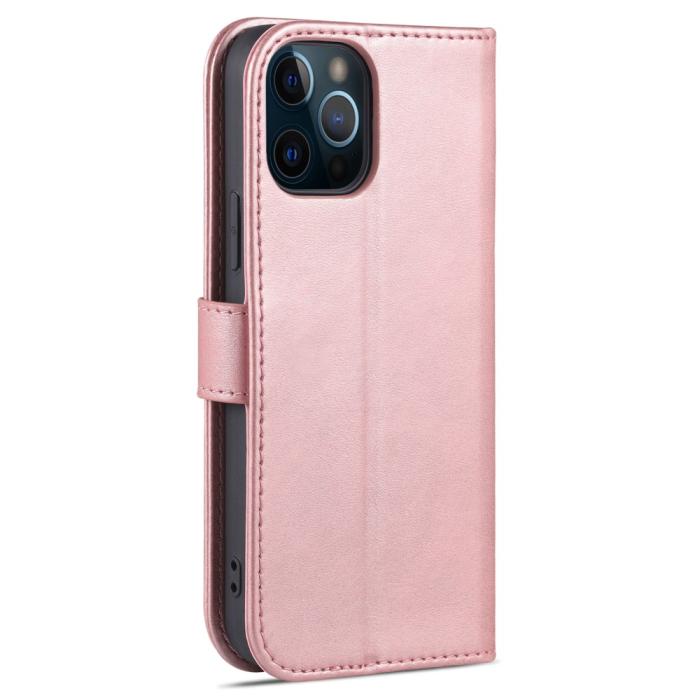 Bild 3, iPhone 13 Pro Max - AZNS Läder Fodral - Roséguld