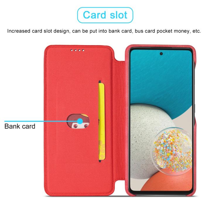 Bild 6, LC.IMEEKE Samsung Galaxy A53 5G Fodral Retro Flip Röd
