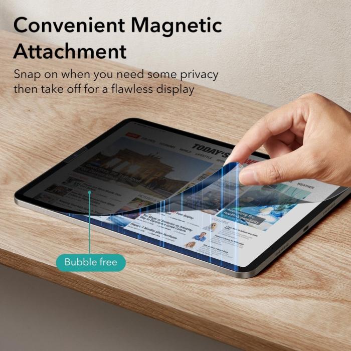 Bild 2, ESR iPad Pro 12.9 2018/2020/2021/2022 Skärmskydd Magnetiskt Privacy