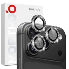 NORTHJO iPhone 18 Pro/18 Pro Max Linsskydd Strass Svart