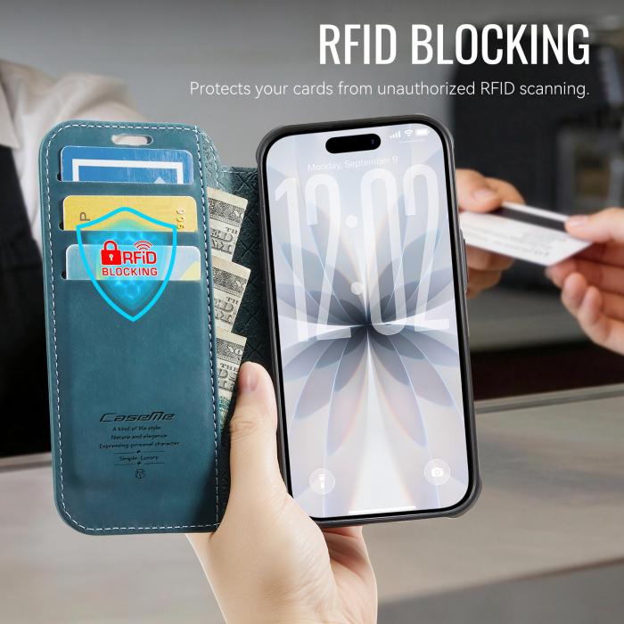 Bild 4, CASEME iPhone 17 Skal RFID Plånbok Blå