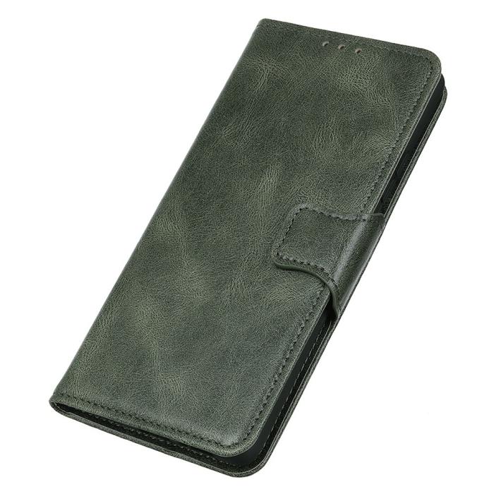 Bild 6, Samsung Galaxy A54 5G Fodral Crazy Horse Läder Grönsvart