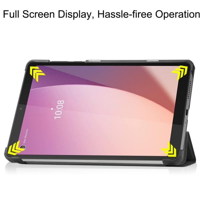 Bild 3, Lenovo Tab M8 (Gen 4) Fodral Tri-Fold Läder Svart