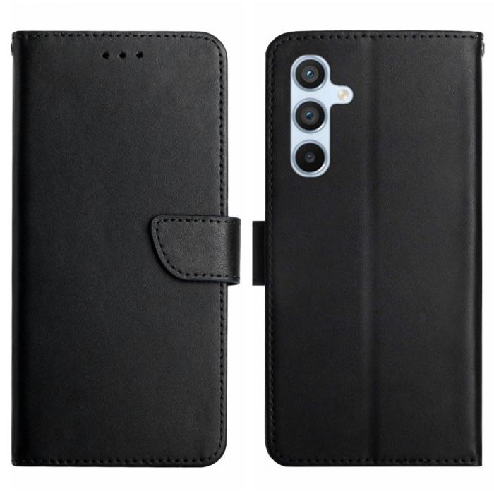 Bild 1, Galaxy A34 5G Fodral Äkta Läder Nappa Textur Svart