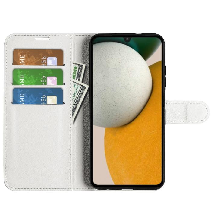Bild 2, Samsung Galaxy A15 5G Fodral Litchi Läder Vit